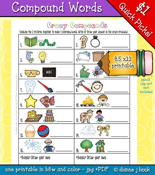 Crazy Compound Words Printable Download