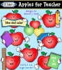 Cute clip art apples for school and teacher smiles by DJ Inkers