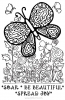 Spread Joy with clip art flowers and zen doodle butterfly by DJ Inkers