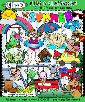 Summer Clip Art - Kids and Classroom Download