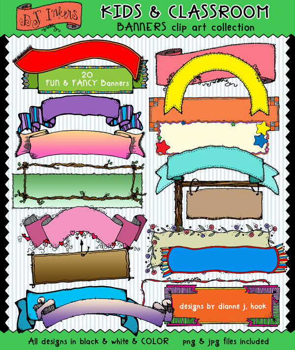 Kids and Classroom Clip Art Collection - 13 Download Bundle