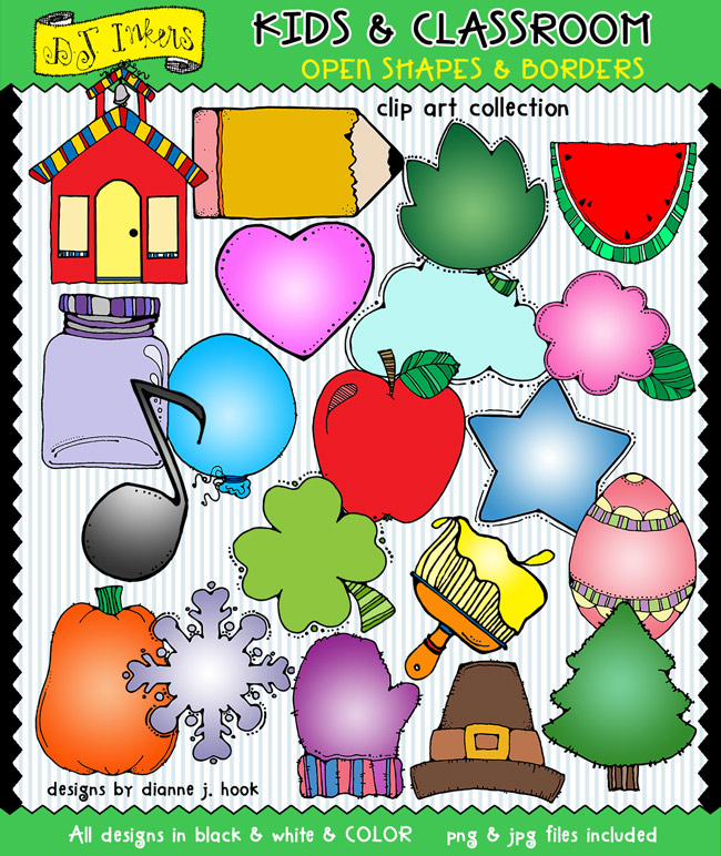 Kids and Classroom Clip Art Collection - 13 Download Bundle