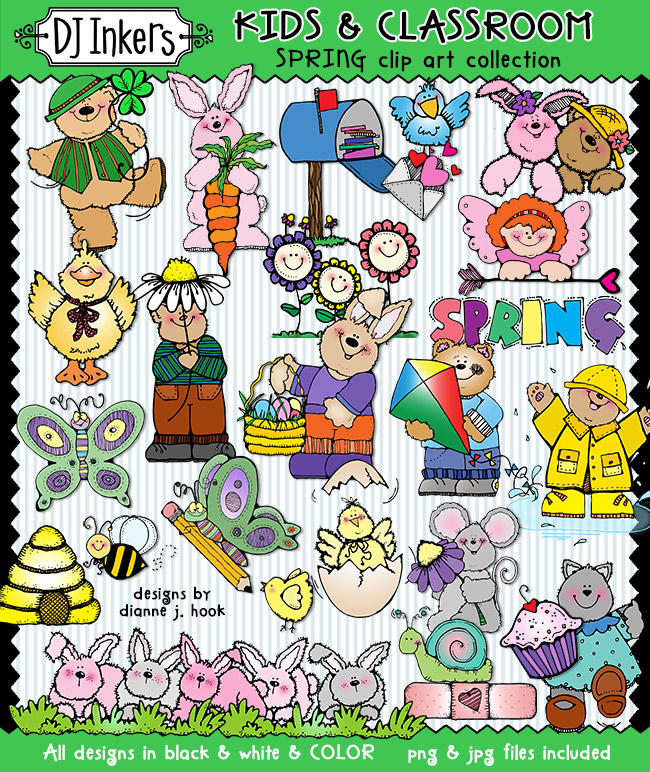 Kids and Classroom Clip Art Collection - 13 Download Bundle
