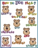 how do you feel? emotions chart made with cute DJ Inkers clip art bears