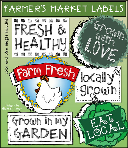 Farmers Market Printable Labels - License Free