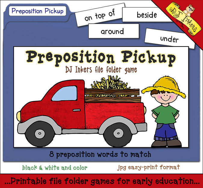 Preposition Pickup File Folder Game Download