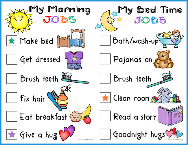 My Daily Jobs - Printable Chore Chart Checklist