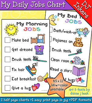 My Daily Jobs - Printable Chore Chart Checklist