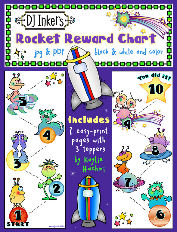 Fun, colorful reward stickers for teachers and classrooms by DJ Inkers