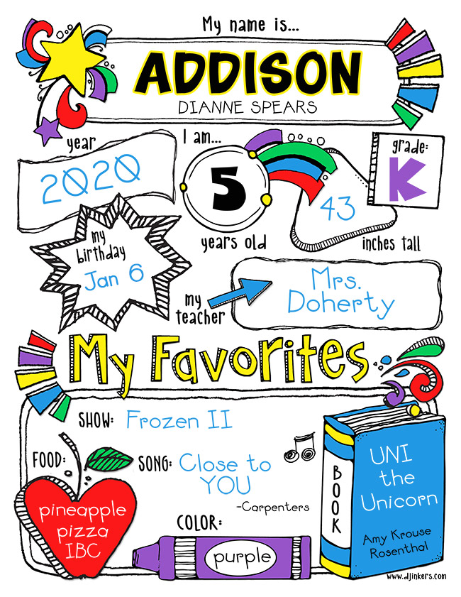 Back to School Sign and All About Me Printable