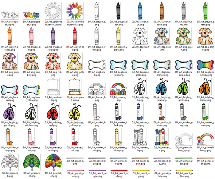 Color Me Happy Clip Art for Learning Colors