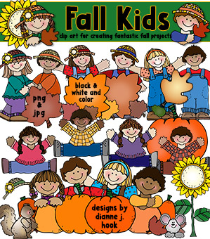 Fall Kids Clip Art Download