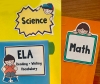Folder labels made with Kids with Signs clip art