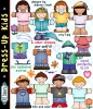 Fun printable Dress-Up Kids for paper dolls and teaching seasons -DJ Inkers
