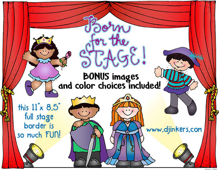 Take the Stage Clip Art for Drama and Theater Kids