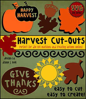 Harvest Cut-Outs - Autumn SVG Clip Art