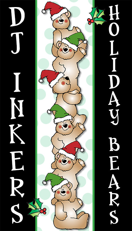 Holiday Bears Vertical Clip Art Border - FREE with any purchase!