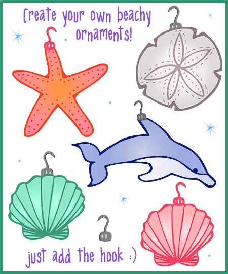 beach ornaments clip art by DJ Inkers