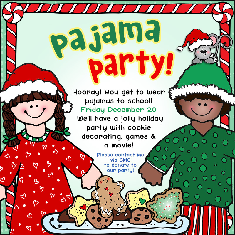 Cookies for Santa Clip Art Kids in Holiday Pajamas Download