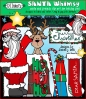 Whimsical Santa and reindeer clip art for creating Christmas smiles by DJ Inkers