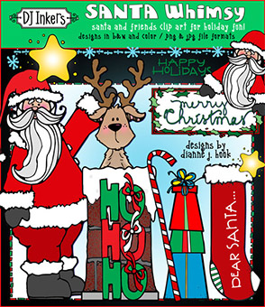 Santa Whimsy Christmas Clip Art Download