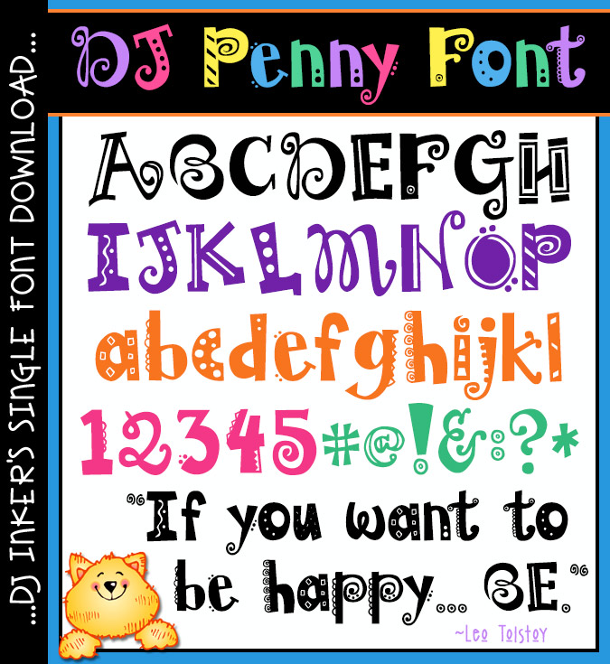DJ Penny is a bold, playful font with hand drawn lettering by DJ Inkers