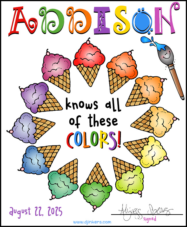 ice cream color wheel for kids by DJ Inkers