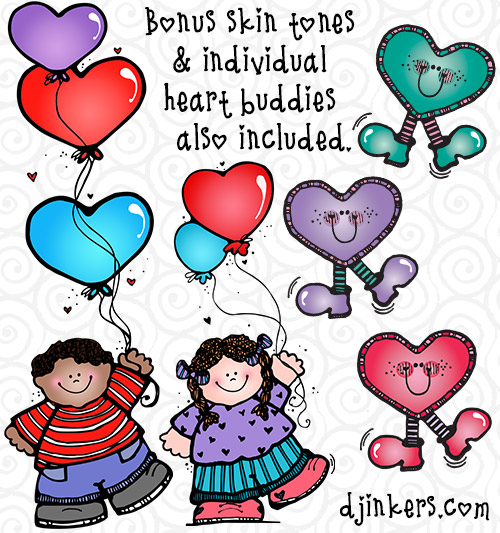 Heart Art Friends - Valentine Clip Art Download