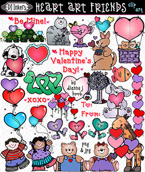 Heart Art Friends - Valentine Clip Art Download