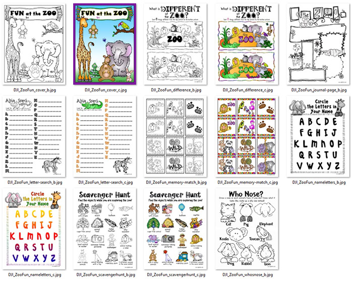 Zoo Fun Printable Activities and Field Trip Packet