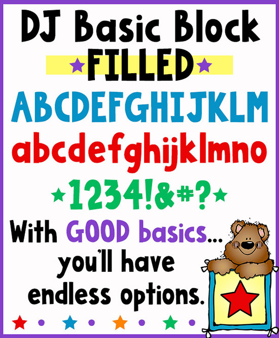 DJ Basic Fonts Collection - 5 Font Bundle