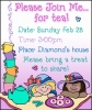 Tea Party invitation made with DJ Inkers clip art and DJ Simple Script font