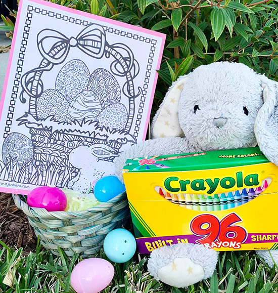 Easter basket coloring page by DJ Inkers