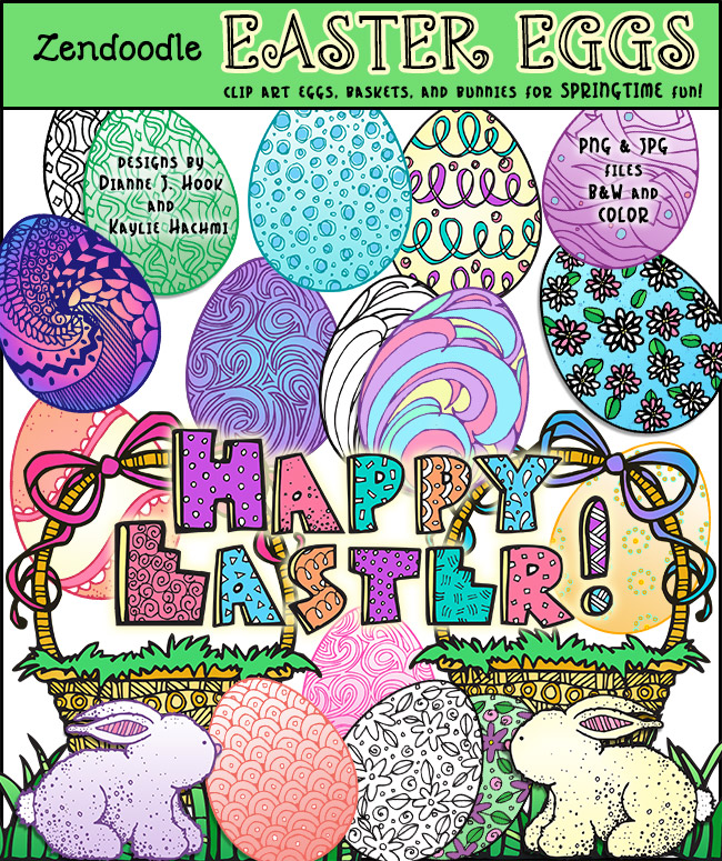 DJ Zen-Doodle Easter Eggs Clip Art Download