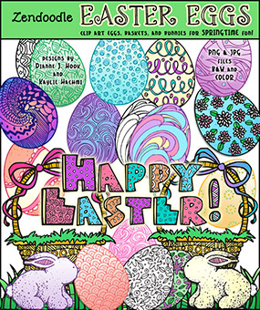 DJ Zen-Doodle Easter Eggs Clip Art Download