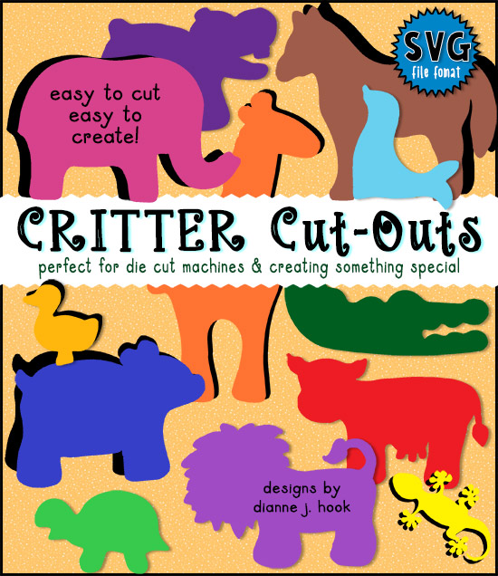 Cute animal cut-outs for die-cut machines and crafts -DJ Inkers