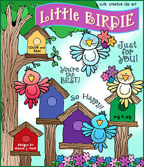 Little Birdie - Spring Birds Clip Art Download