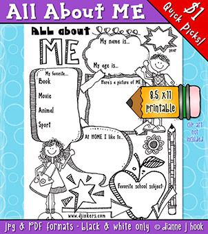 All About Me Printable Download