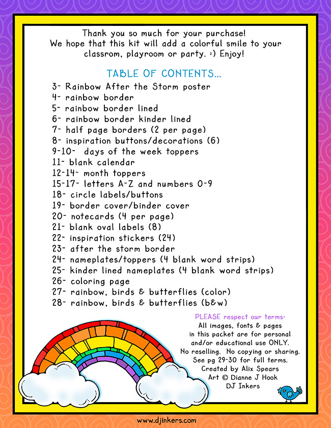 Rainbow Classroom Decorations and Printables Download