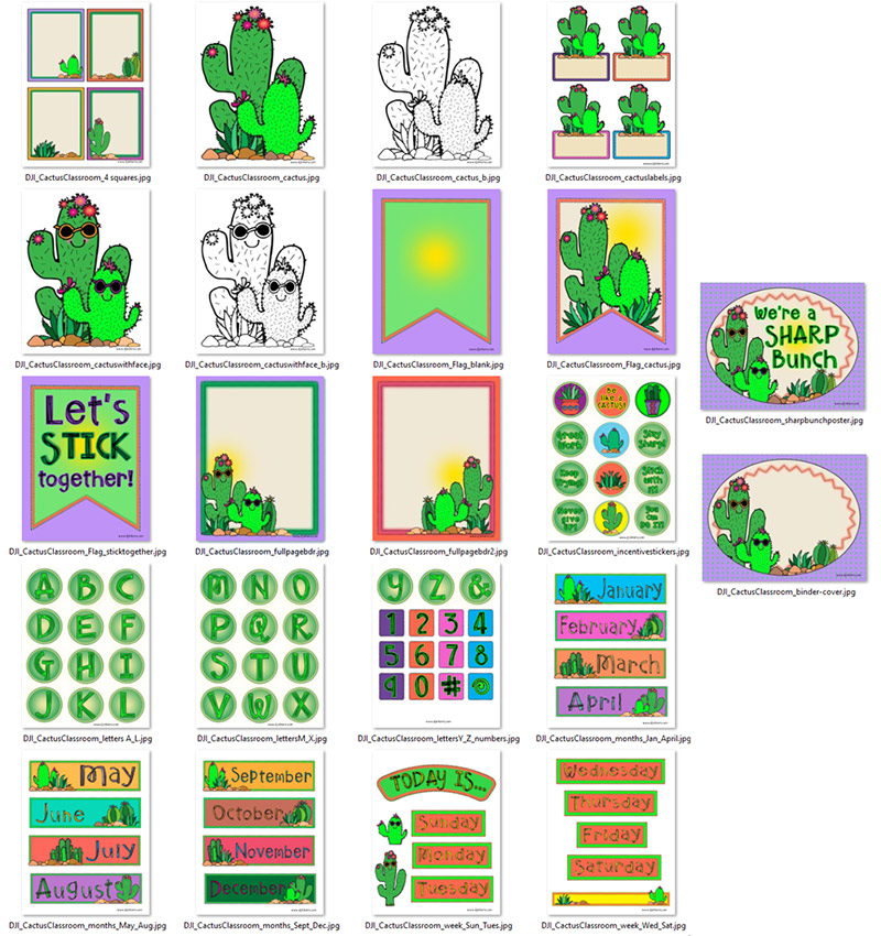 Cactus Classroom Decorations and Printables Download