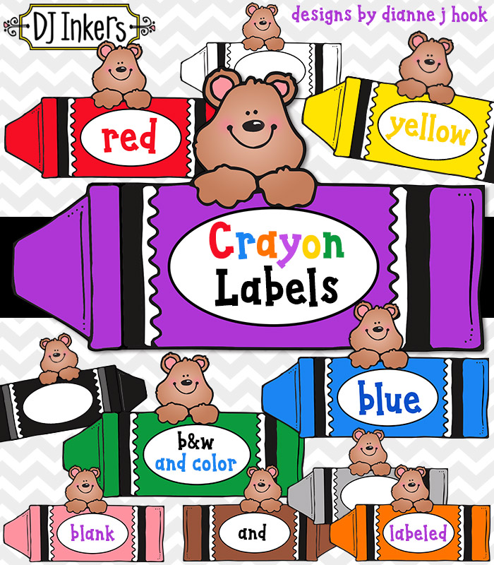 Crayon Labels - Text Blocks Clip Art Download