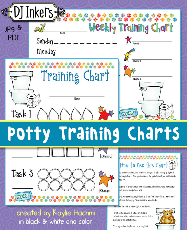2 Potty Training Charts to customize to your child's needs, progress and goals