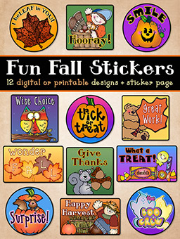 Fun Fall Stickers - Digital or Printable Rewards