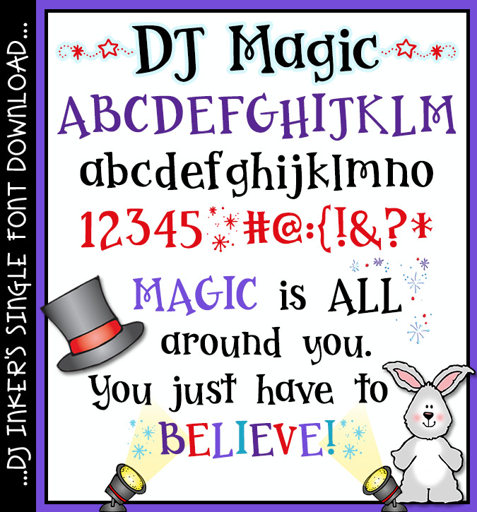 DJ Magic Font is cute, bold and perfect for headlines and creative projects