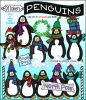 Cool Penguin clip art for winter and holiday smiles by DJ Inkers
