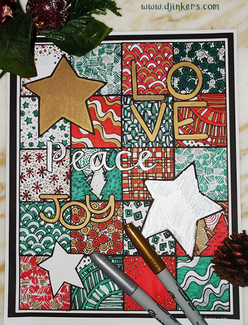 Holiday Quilt coloring page by DJ Inkers