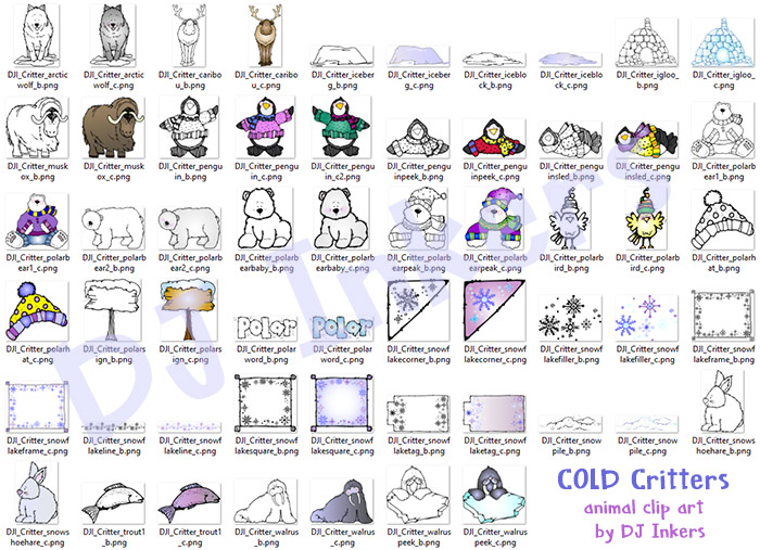 Cold Critters - Polar Animals Clip Art Download