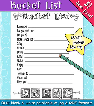 Bucket List Printable Download