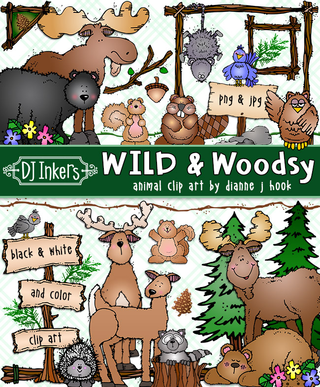 Wild and Woodsy Critters - Animal Clip Art Download