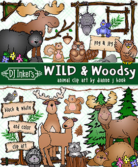 Wild and Woodsy Critters - Animal Clip Art Download